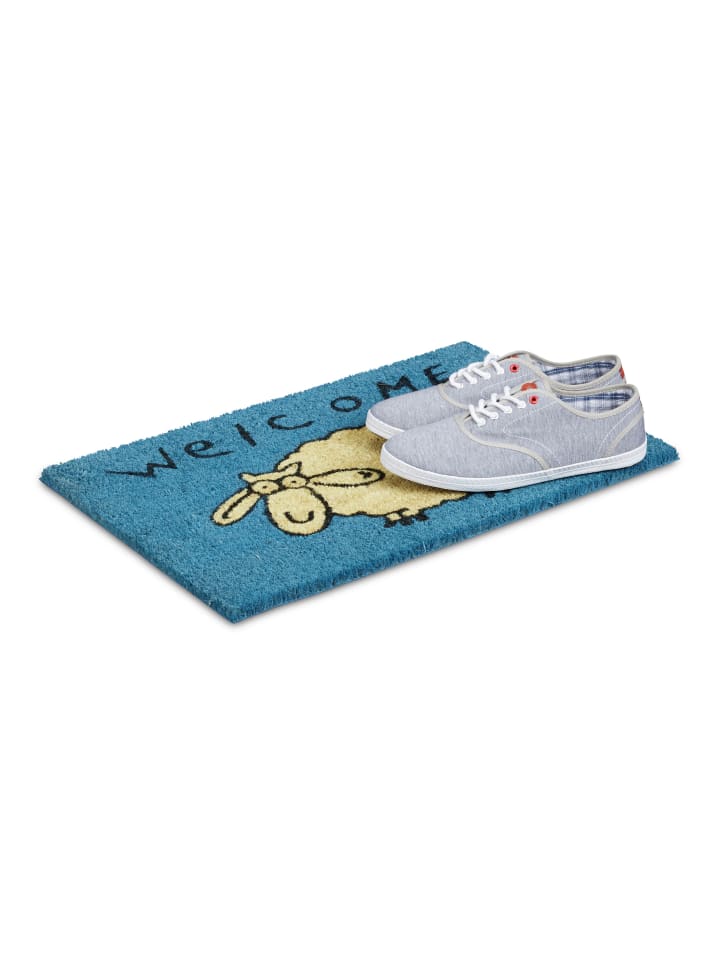 relaxdays Fußmatte Schaf in Blau - (B)60 x (T)40 cm günstig kaufen onesize