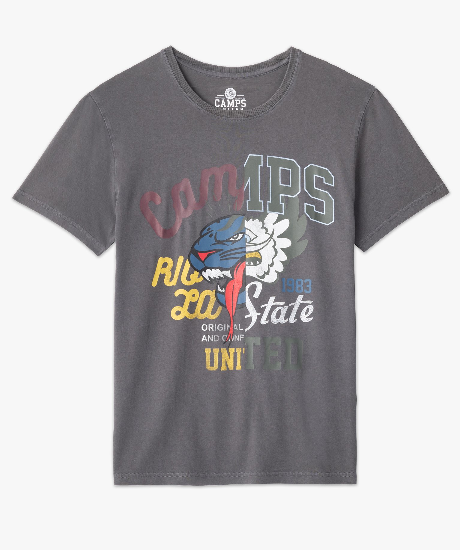 Tee-shirt homme avec motif multicolore - Camps United gris | GEMO