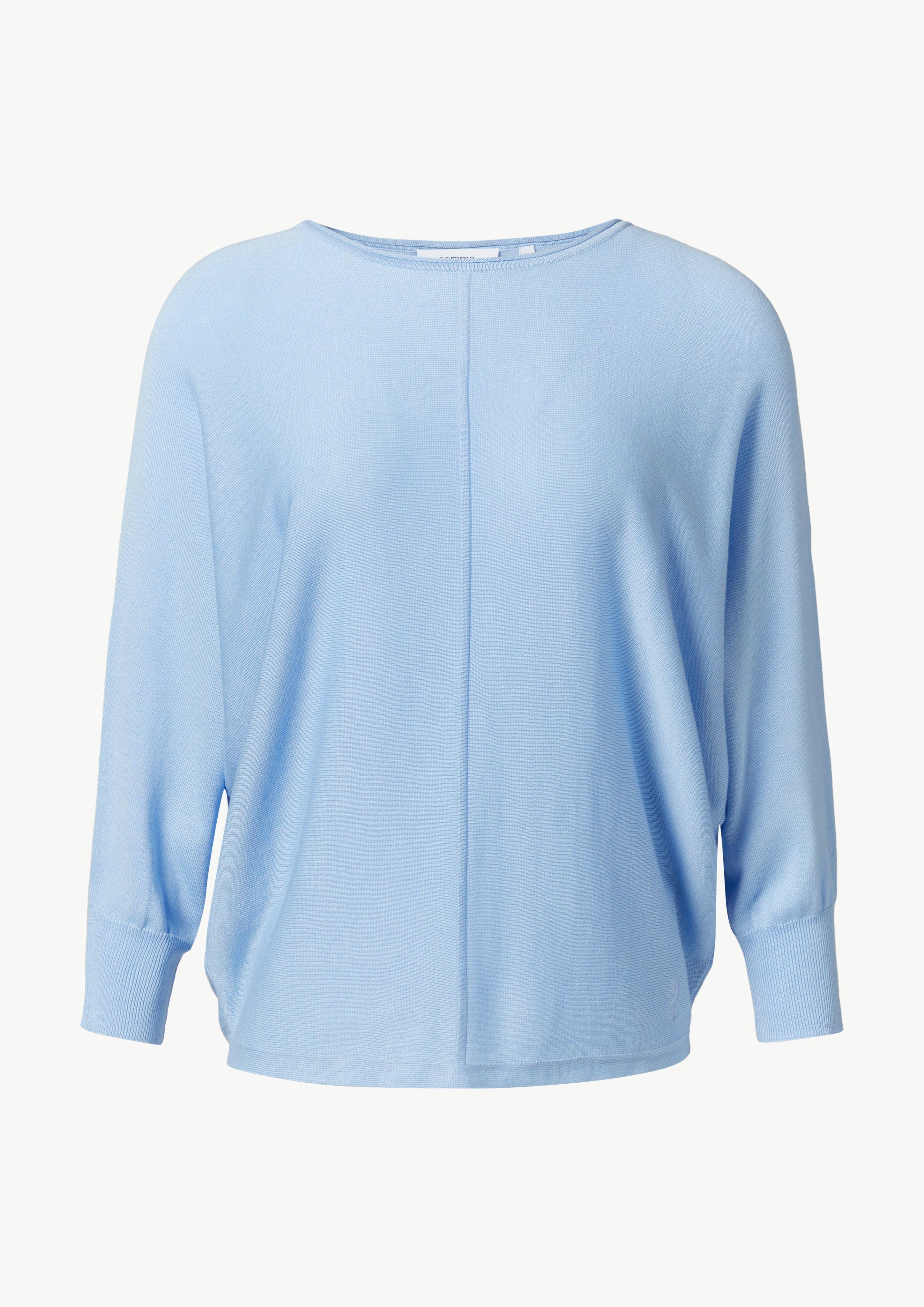 Oversized-Pullover mit Fledermausärmeln - himmelblau