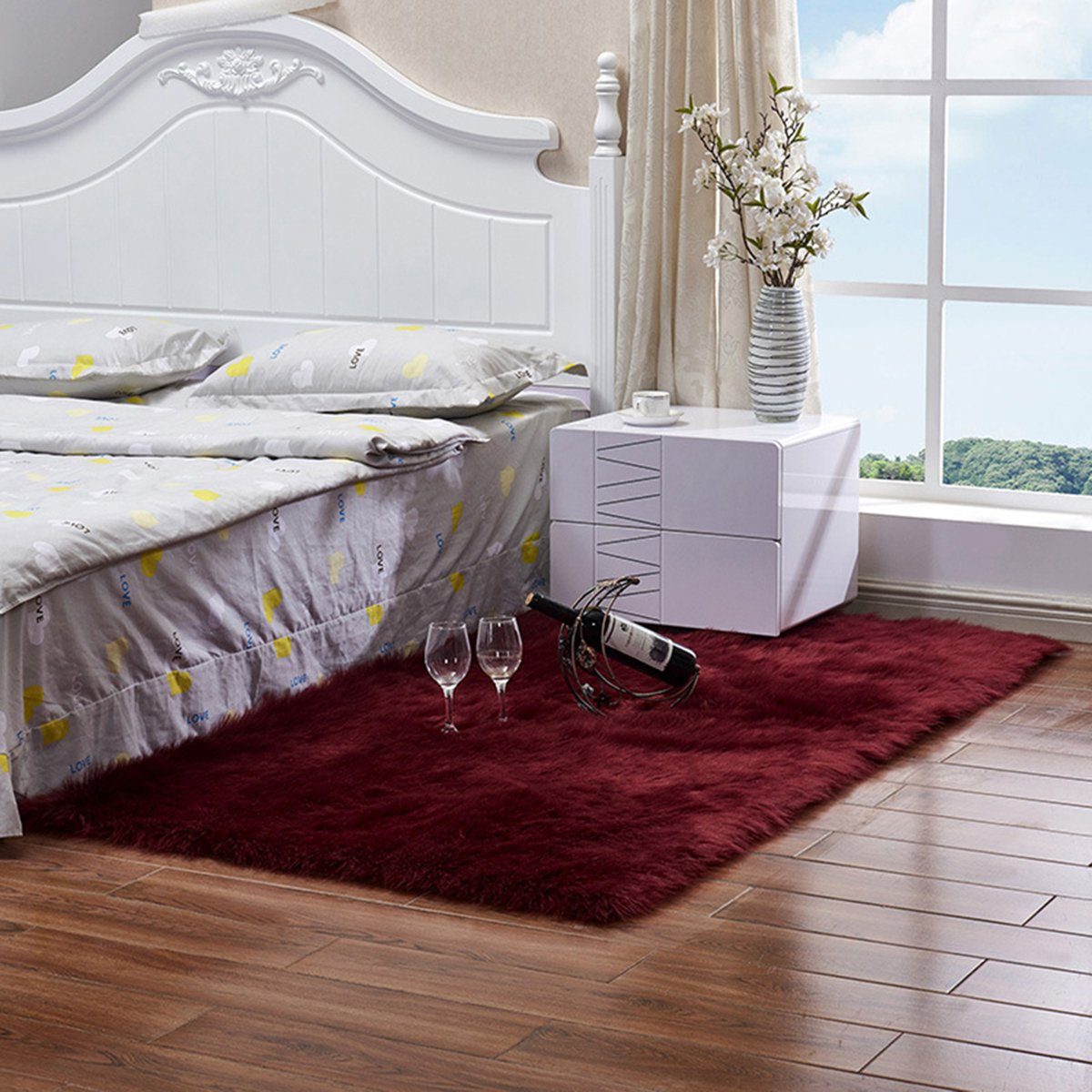 Hochflor-Teppich Flauschige Teppiche Hochflor Shaggy Teppich Langflor, für Wohnzimmer, Rosnek, Pflegeleicht
