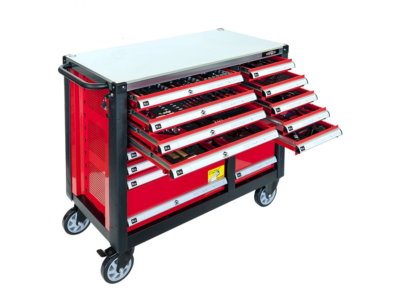 Airpress 79609 Werkzeugwagen, 447-teilig, 16 Schubladen
