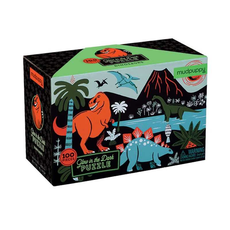 Puzzle phosphorescent Dinosaures 100 pièces Mudpuppy