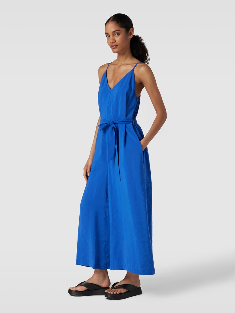 Jumpsuit mit Bindegürtel in royalblau