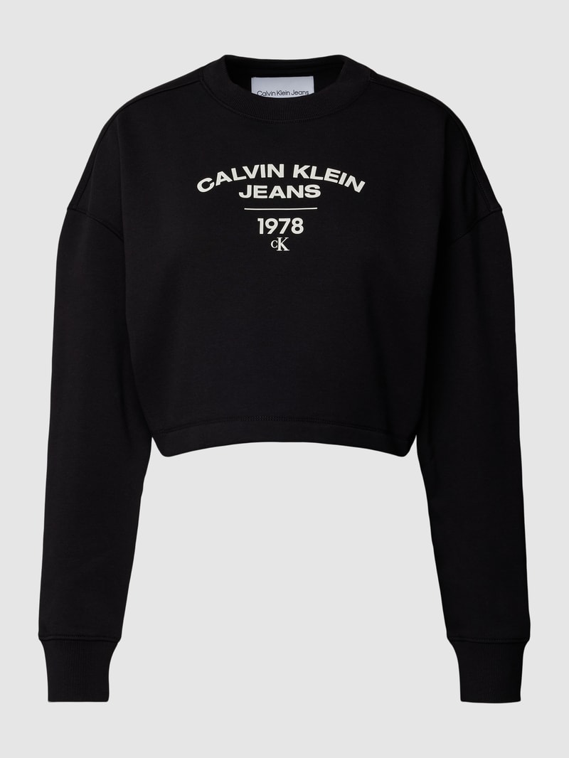 Sweatshirt mit Label-Print Modell 'VARSITY' in black
