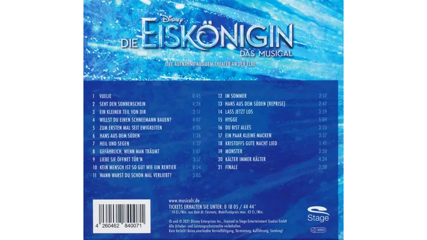 Die Eiskönigin-Originalversion d.Hamburger Musica Live(Digibook)