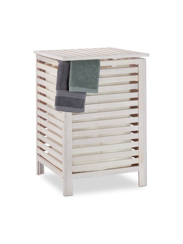 relaxdays Wäschetruhe in Weiß - 52 l günstig kaufen onesize