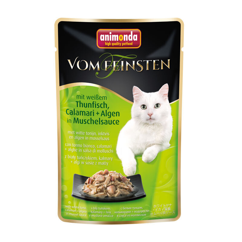 Animonda Nassfutter Animonda Vom Feinsten 18x50g mit weißem Thunfisch, Calamari & Algen, in Muschelsauce