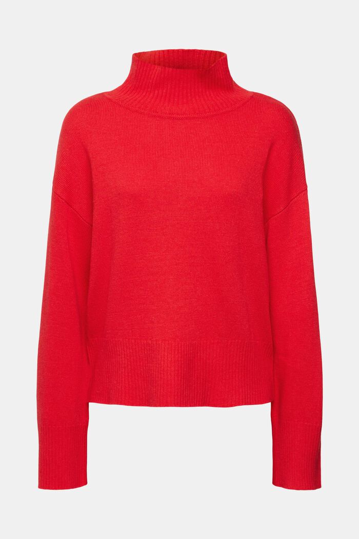 Pullover mit Mock-Neck aus Baumwollgemisch, LENZING™ ECOVERO™