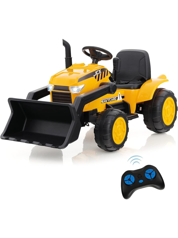 COSTWAY 12V Elektro Sitzbagger in Gelb günstig kaufen 115 cm