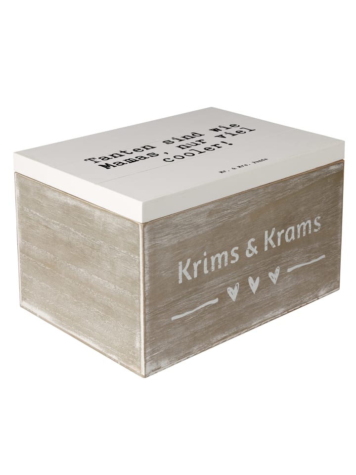Mr. & Mrs. Panda Holzkiste Tanten sind wie Mamas,... mit Spruch in Weiß günstig kaufen
