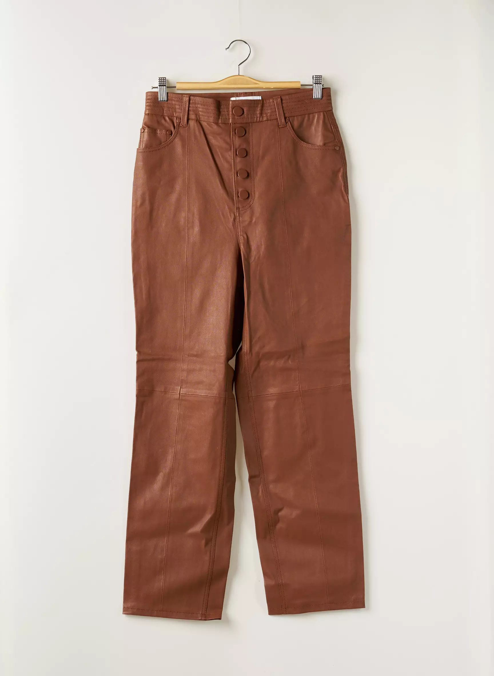 L Academie Pantalons Droits Femme couleur marron