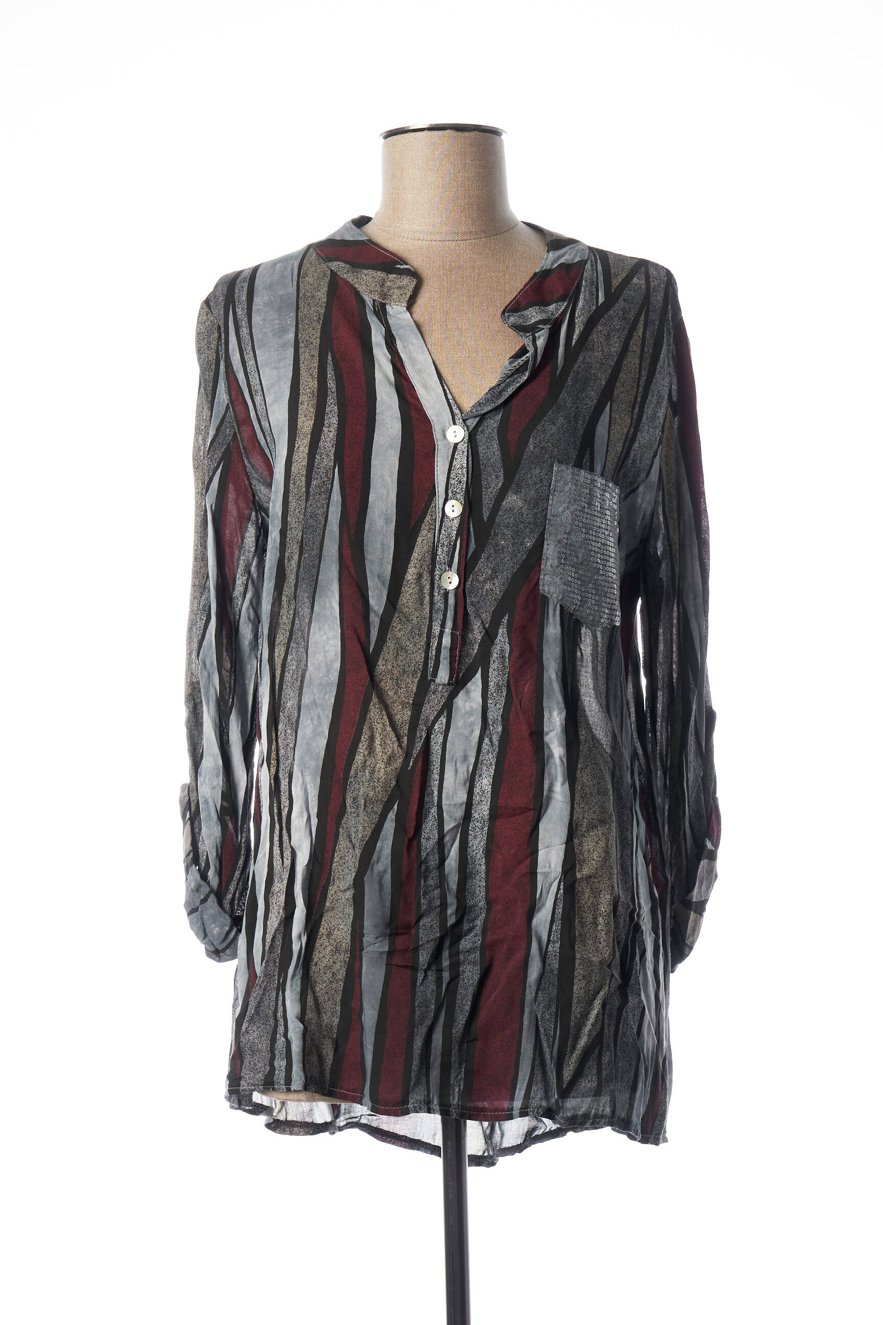 Quattro Tuniquemanchelongue Femme couleur gris