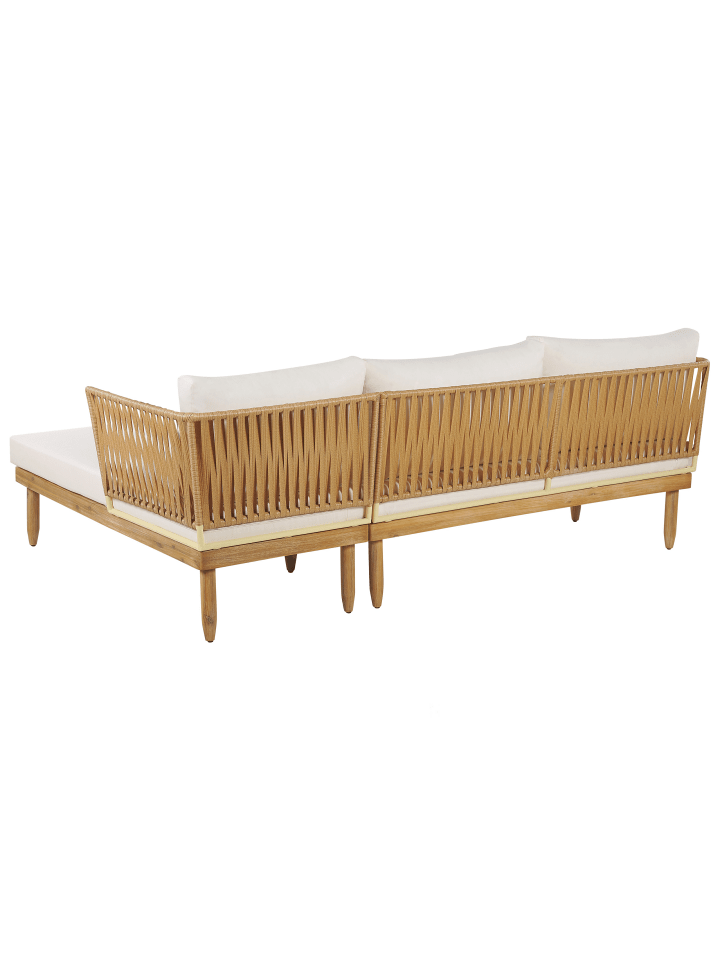 Beliani 4-tlg Lounge Set CREMONA in Heller Holzfarbton/Weiß günstig kaufen onesize