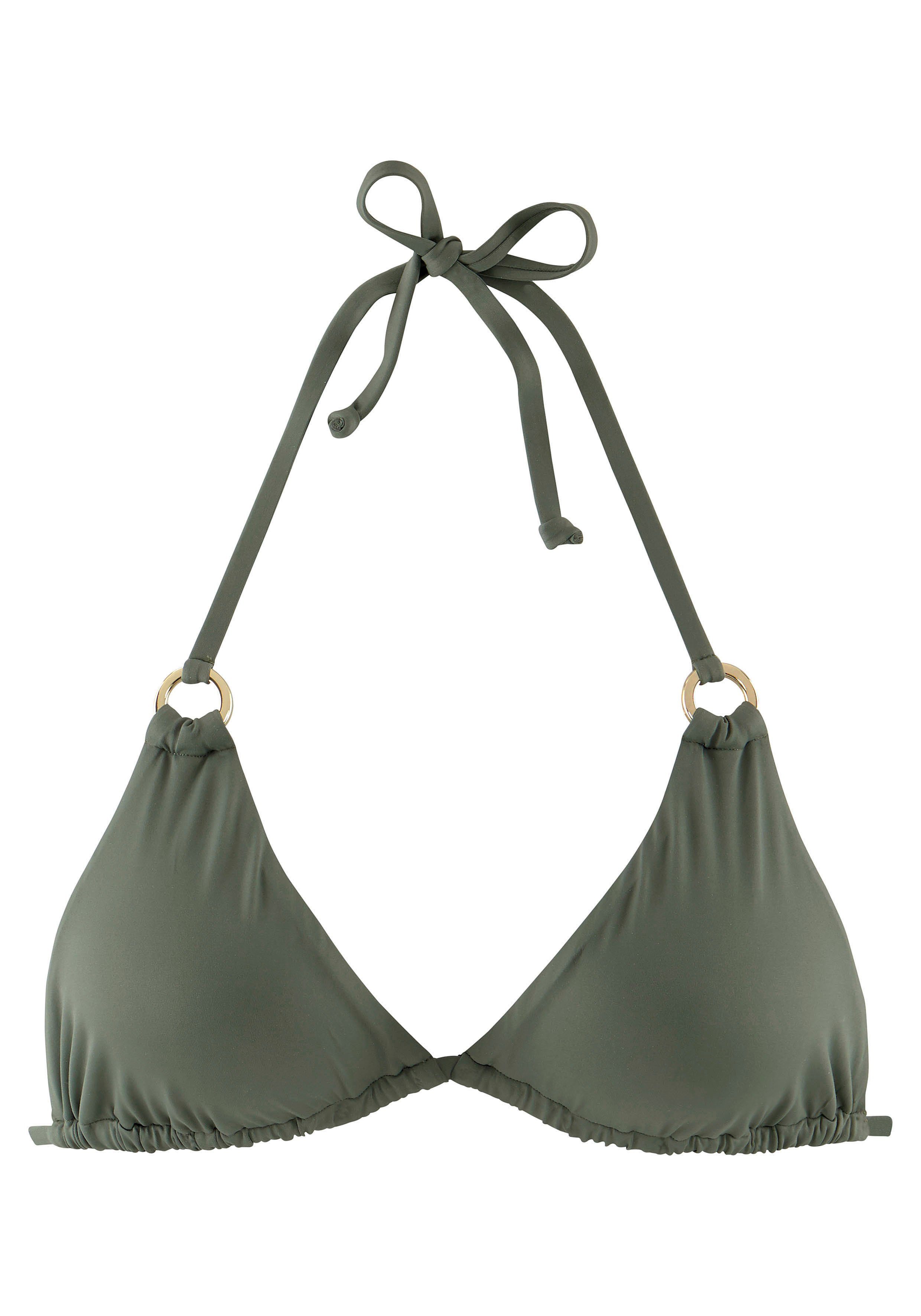 LASCANA Triangel-Bikini-Top Italy, mit Zierringen