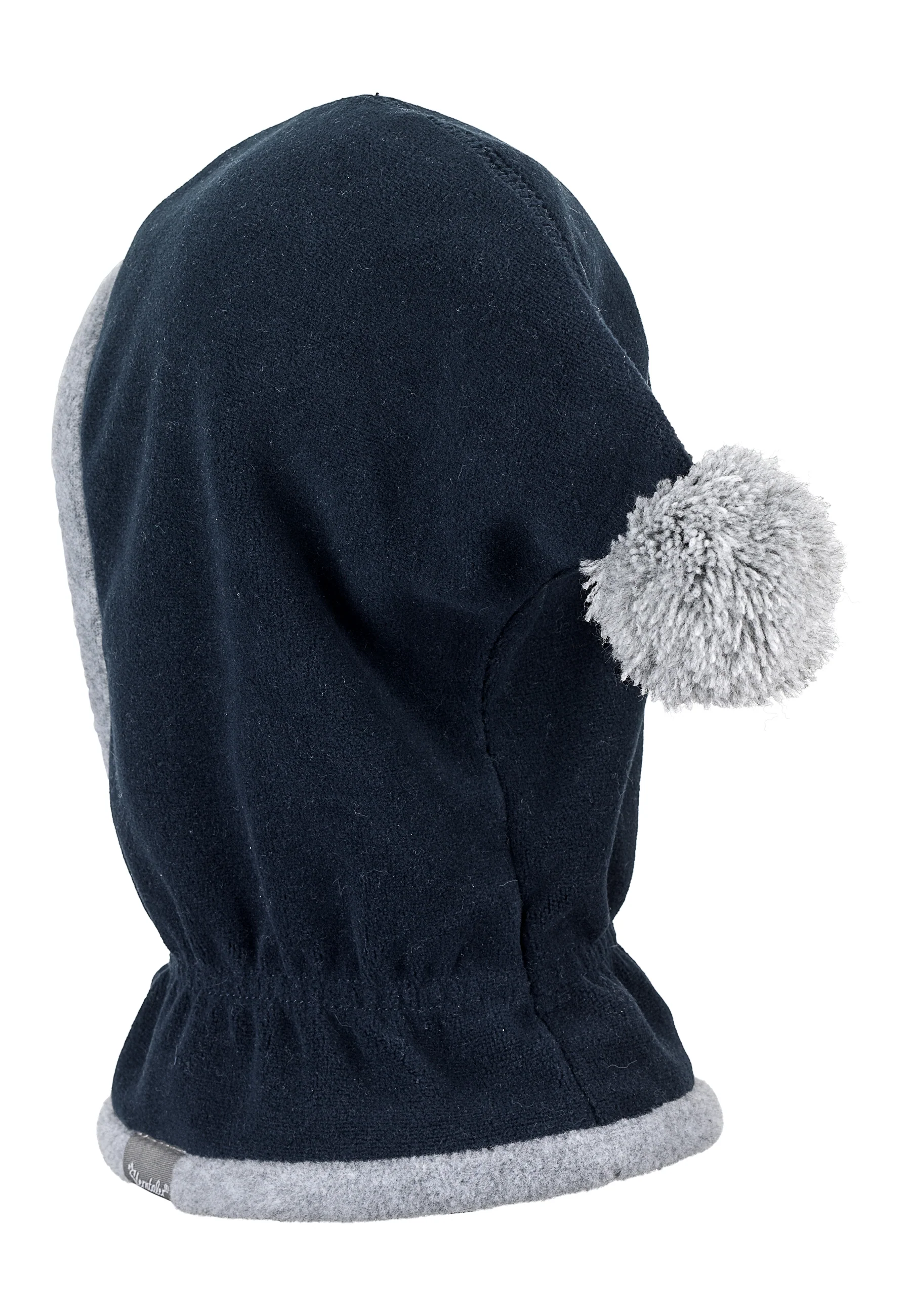 Schalmütze aus Fleece mit Zipfel und Bommel