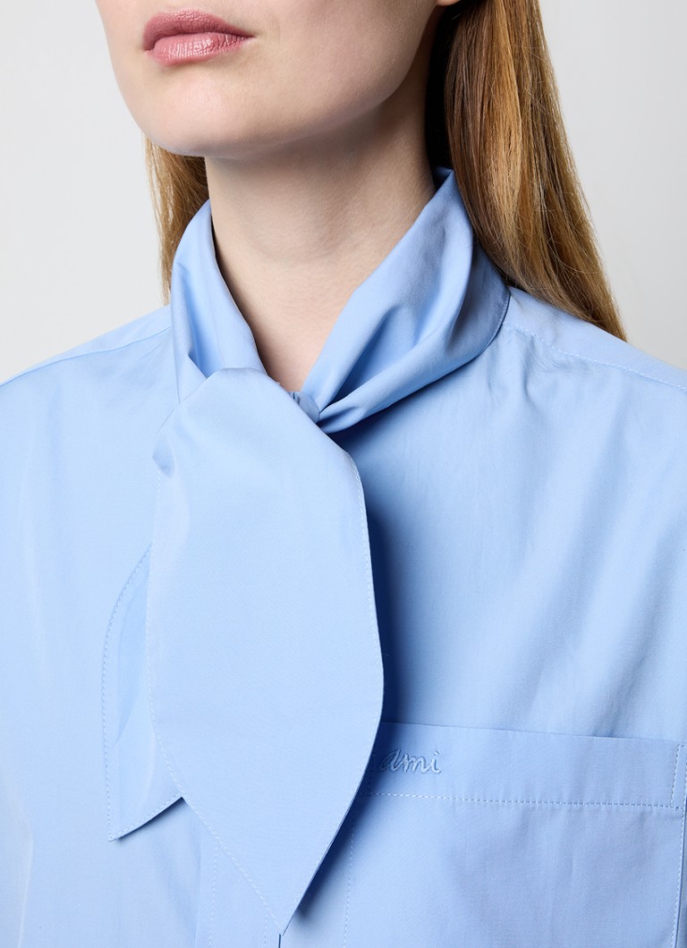 AMI Paris Blouse with shawl collar and chest pocket