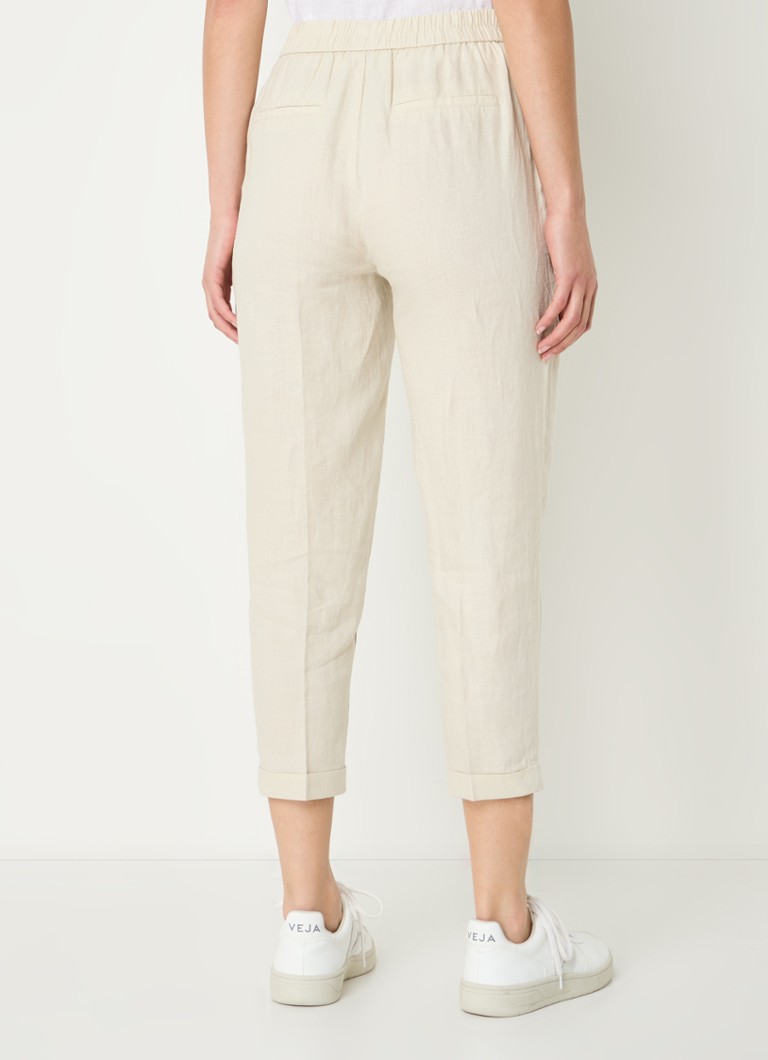 Pantaloni corti affusolati a vita alta in lino di Benetton