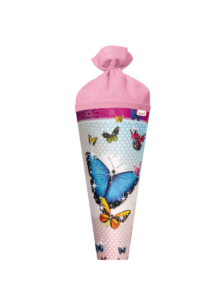ROTH Schultüte groß Butterfly 70 cm, Glitter in Rosa günstig kaufen onesize