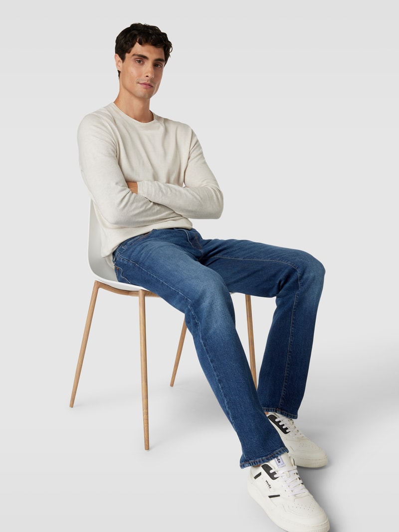 Jeans im 5-Pocket-Design Modell 'Lyon' in dunkelblau