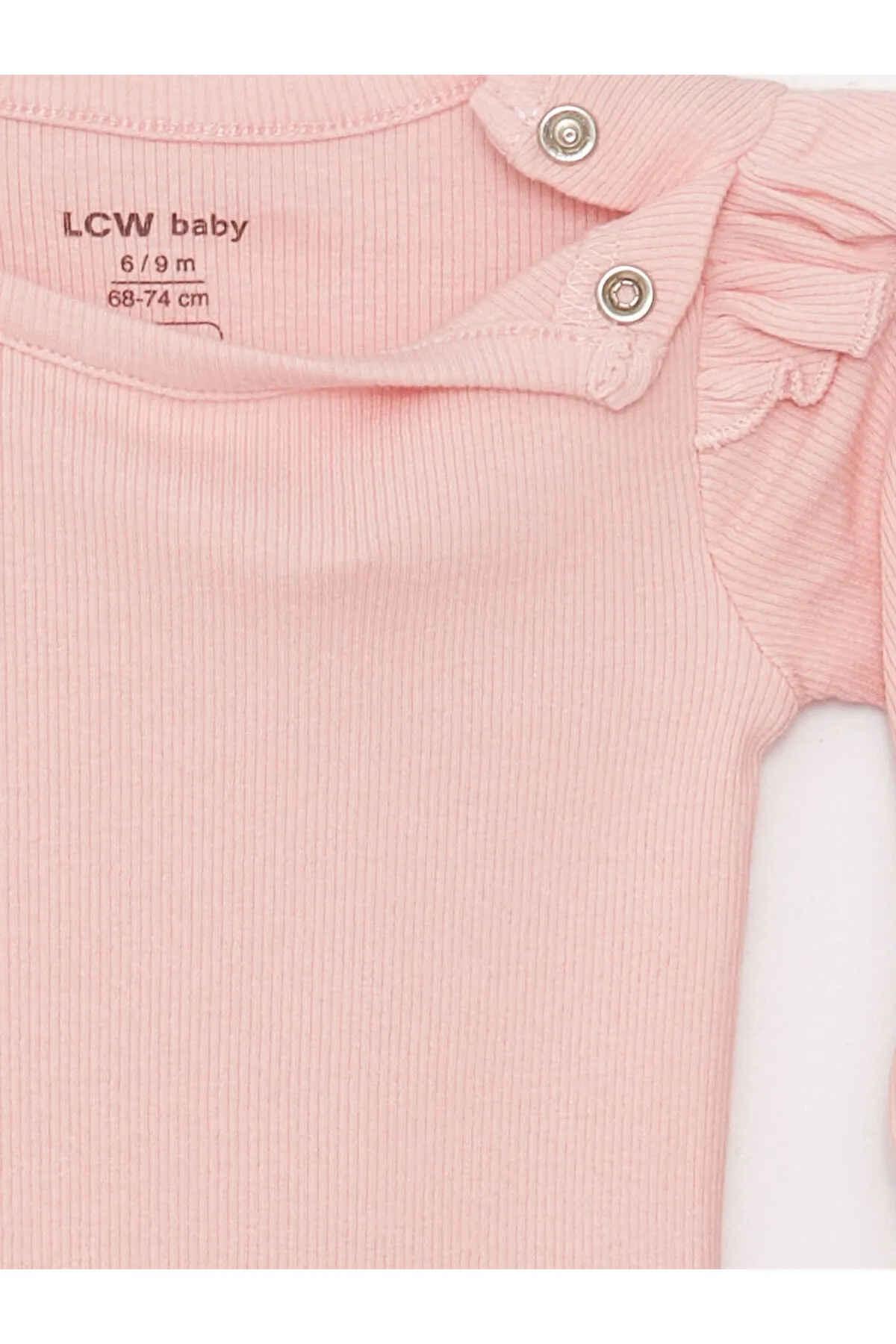 LC Waikiki  Basic-Bodysuit mit Rundhalsausschnitt und Druckknopfverschluss für Babys (Mädchen)