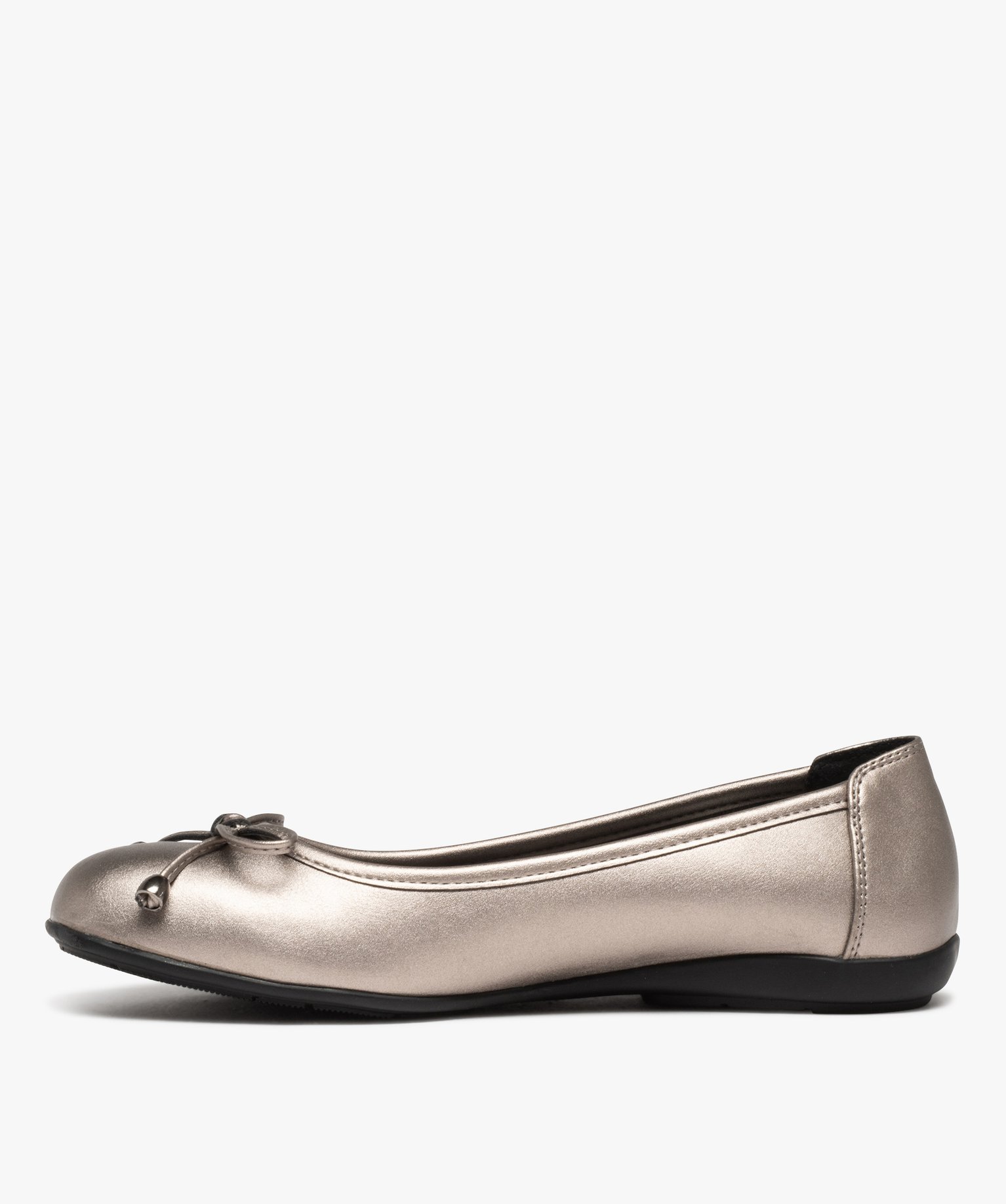 Ballerines femme métallisées à n?ud décoratif gris | GEMO
