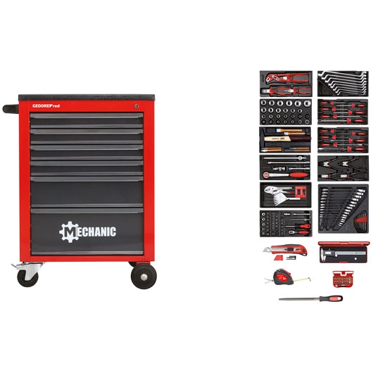 Gedore RED 3301668 R21560002 Werkzeugwagen MECHANIKER 166-teilig