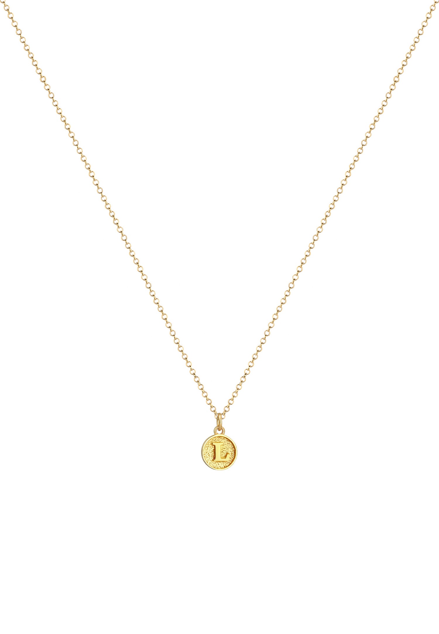 Elli Letter L Basic Pendant Necklace for Women - (925/1000) Silver
