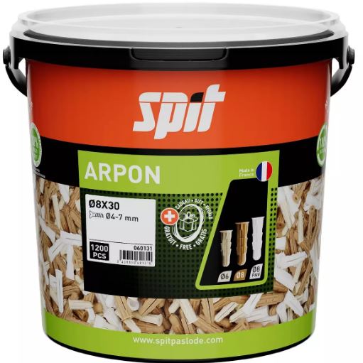 Spit Bevestiging 060131 ARPON 8 x 30 Universele stik 1200 stk i emmer