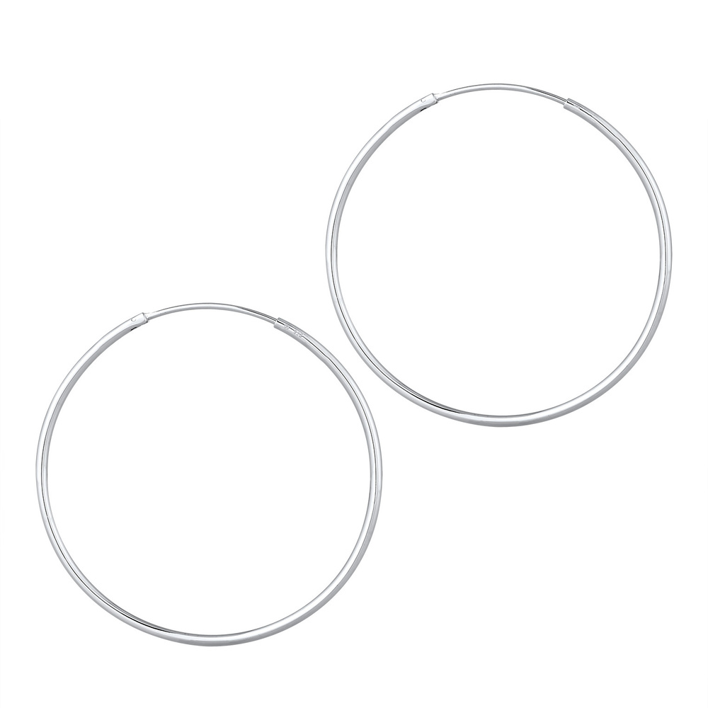 Elli Elli Boucles d'Oreilles Femme Créoles Modernes de Base en Argent Sterling 925 Boucles d'oreilles
