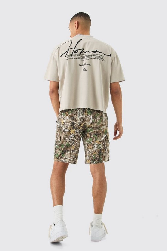 Lockere Camouflage Cargo-Shorts