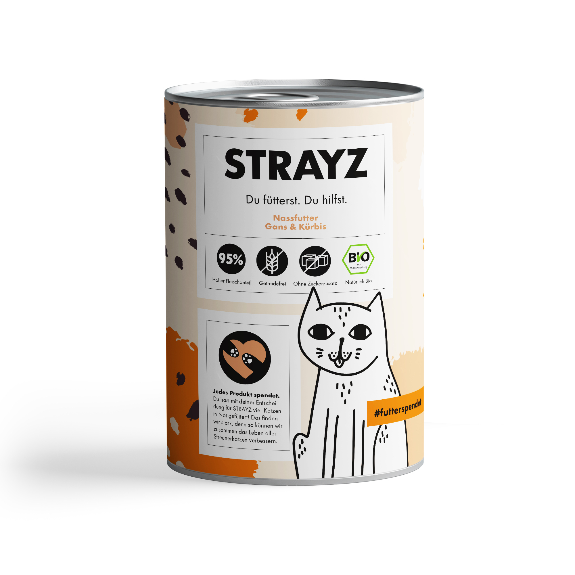 STRAYZ Nassfutter STRAYZ BIO 6x400g Gans & Kürbis