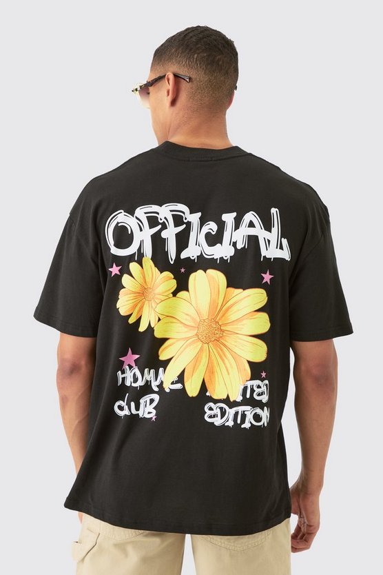 Oversize T-Shirt mit Sonnenblumen-Print