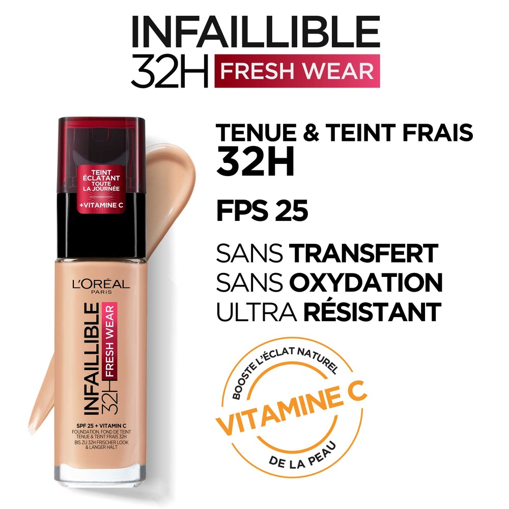 L'Oréal Paris L'Oréal Paris Infaillible 32H Freshwear Fond de teint 140 Beige Doré Fond de teint longue tenue 32H