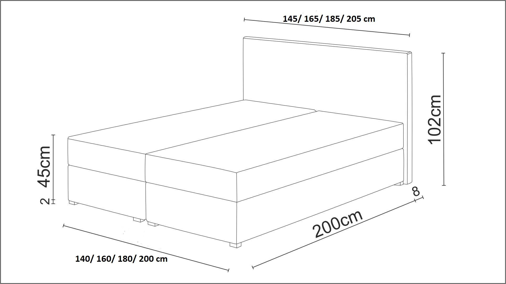 Stylefy Boxspringbett Braxton (Schlafzimmerbett, Bett), 140/160/180/200 x 200 cm, mit Matratze und Topper, Bettkasten