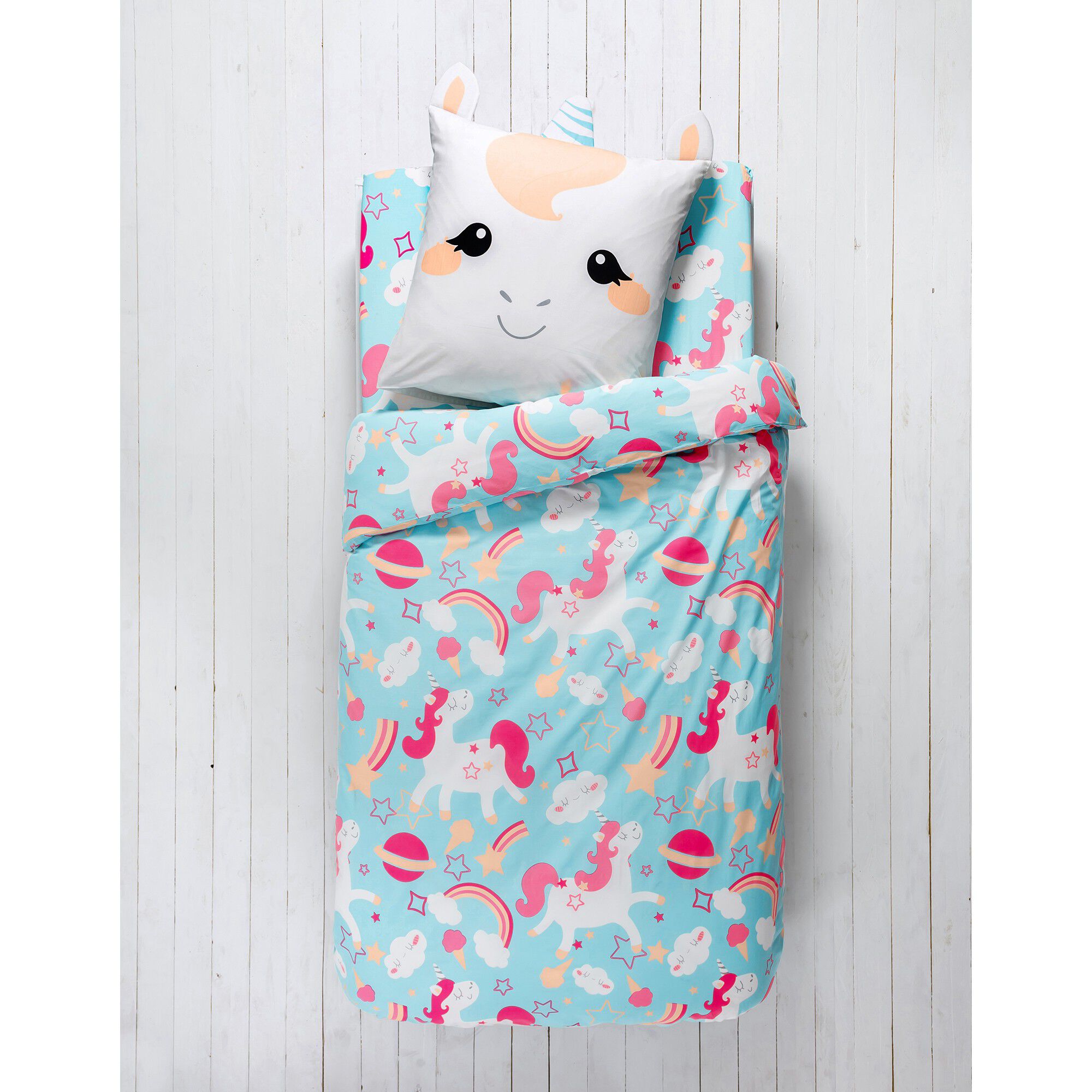 Linge de lit enfant à motif Licorne en coton biologique, éco-responsable