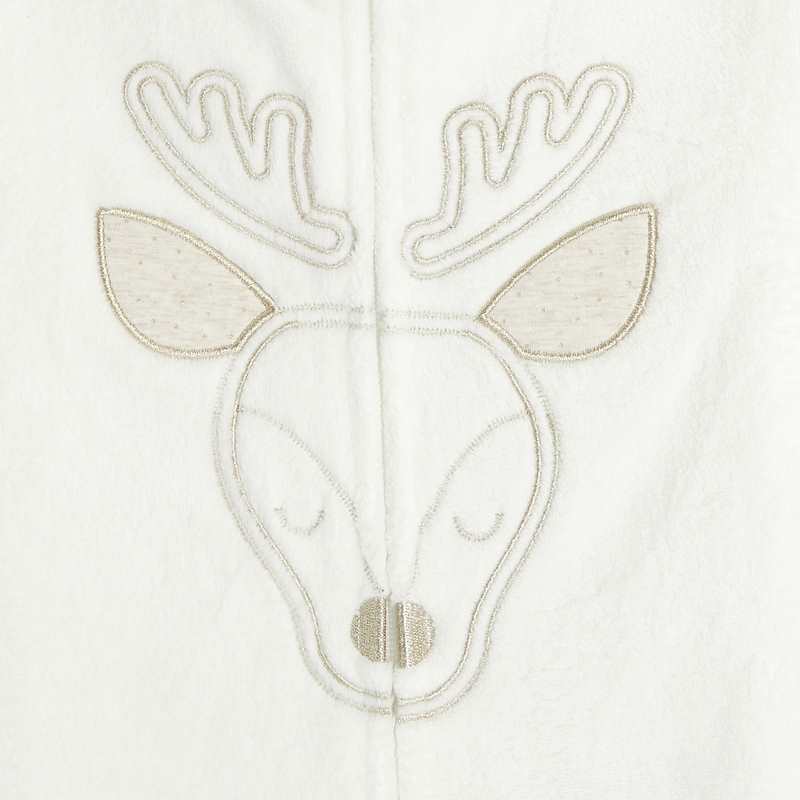 Combinaison-pyjama en polaire motif biche blanc fille