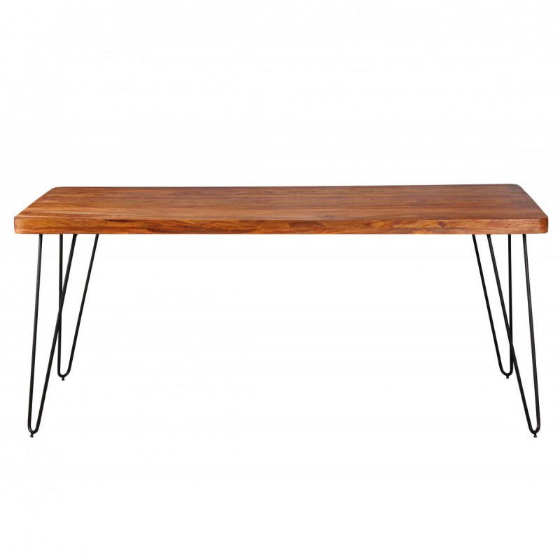 Wohnling Massivholz Sheesham Esstisch 180 x 80 x 76 cm Küchentisch Massiv