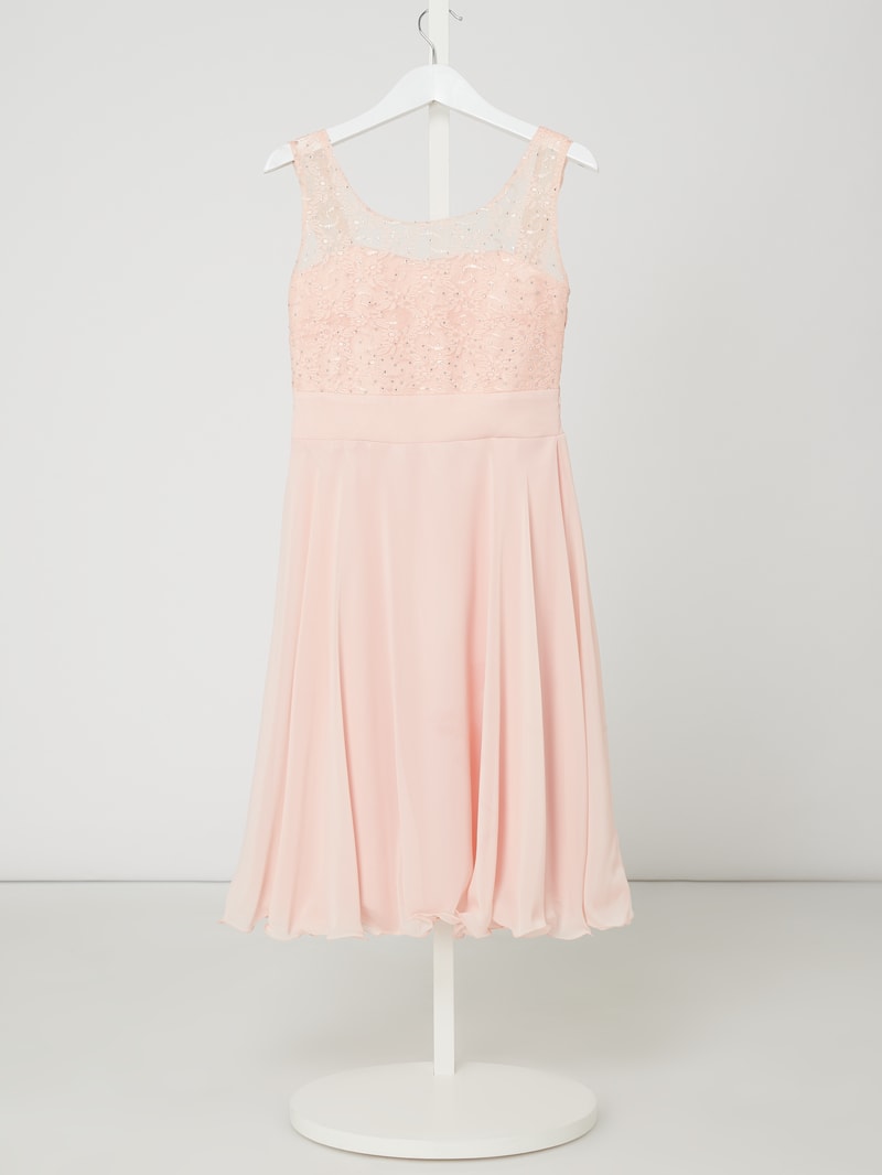 Kleid mit Paillettenbesatz in altrosa
