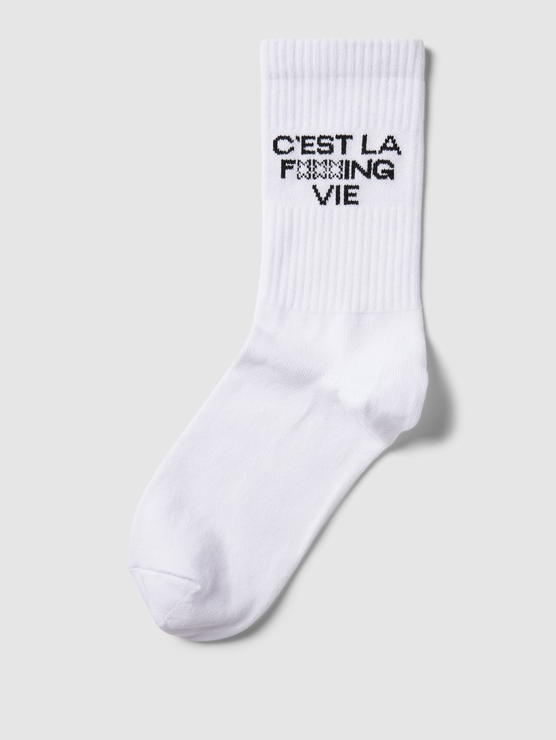 Socken mit Label-Print in weiß