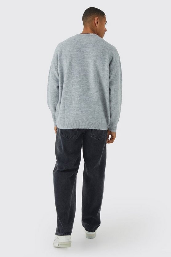 Oversize Rundhals-Pullover