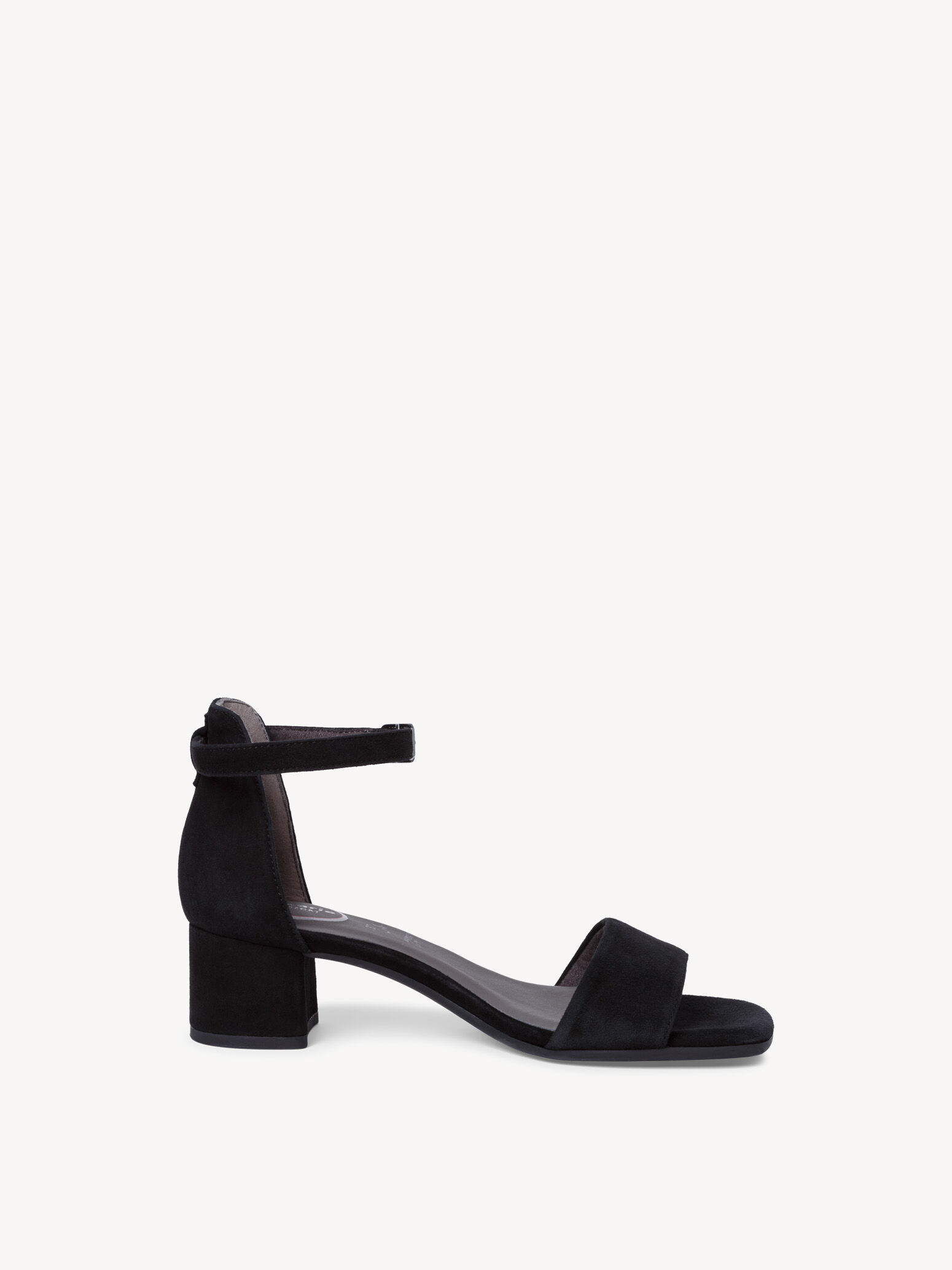 Sandale à talon en cuir - noir