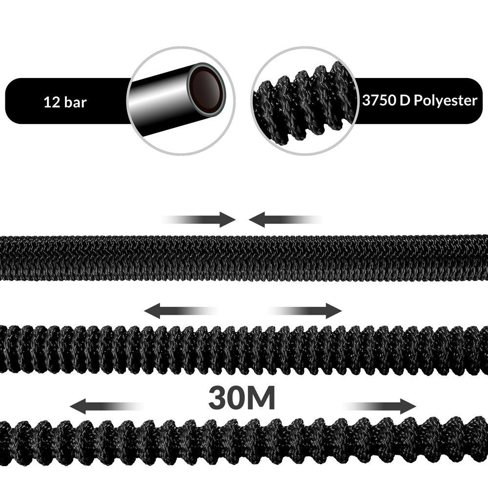 Casaria Gardebruk® Gartenschlauch Schwarz 30m flexibel