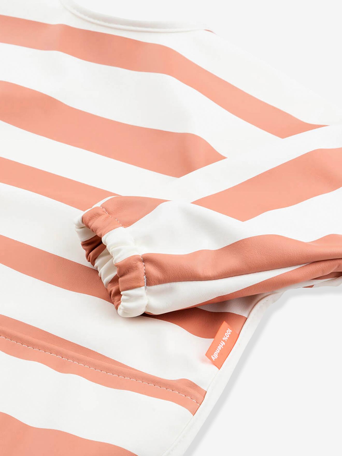 Bavoir à manches avec poche Stripes DONE BY DEER orange