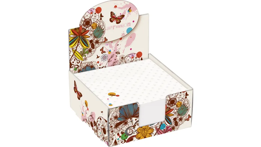 folia Notizbox mit Motivdruck 300 Blatt 9 x 9 cm