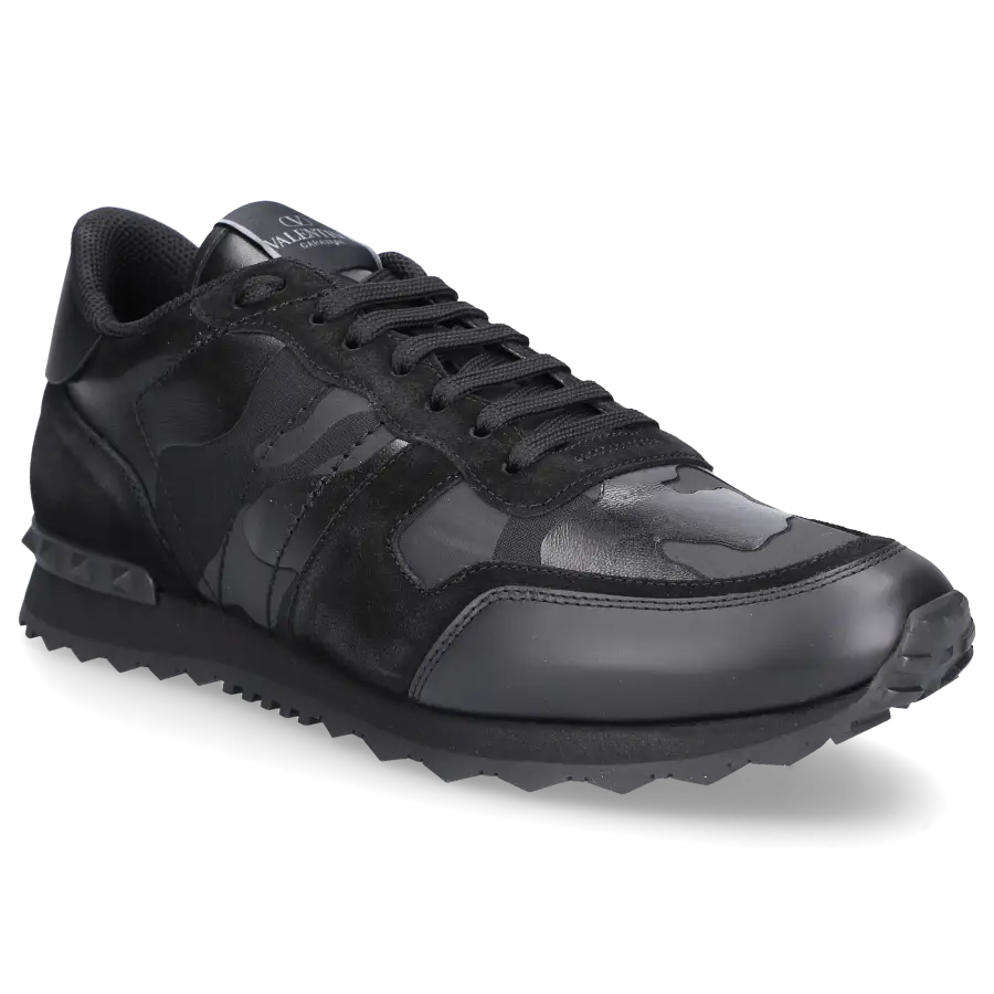 Valentino Garavani - Sneaker low ROCKSTUD Veloursleder - schwarz