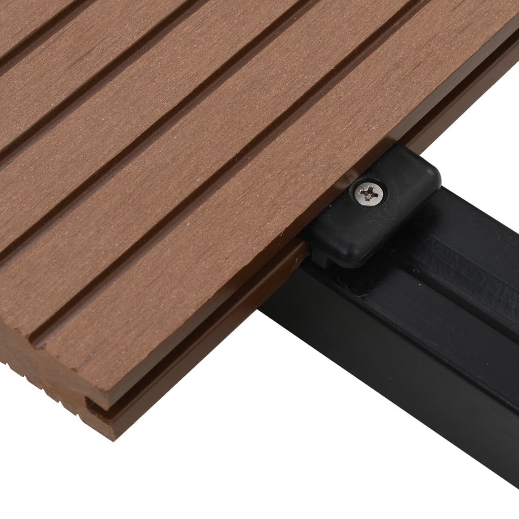 Teppichboden WPC Massive Terrassendielen mit Zubehör 30 m² 2,2 m Hellbraun, vidaXL