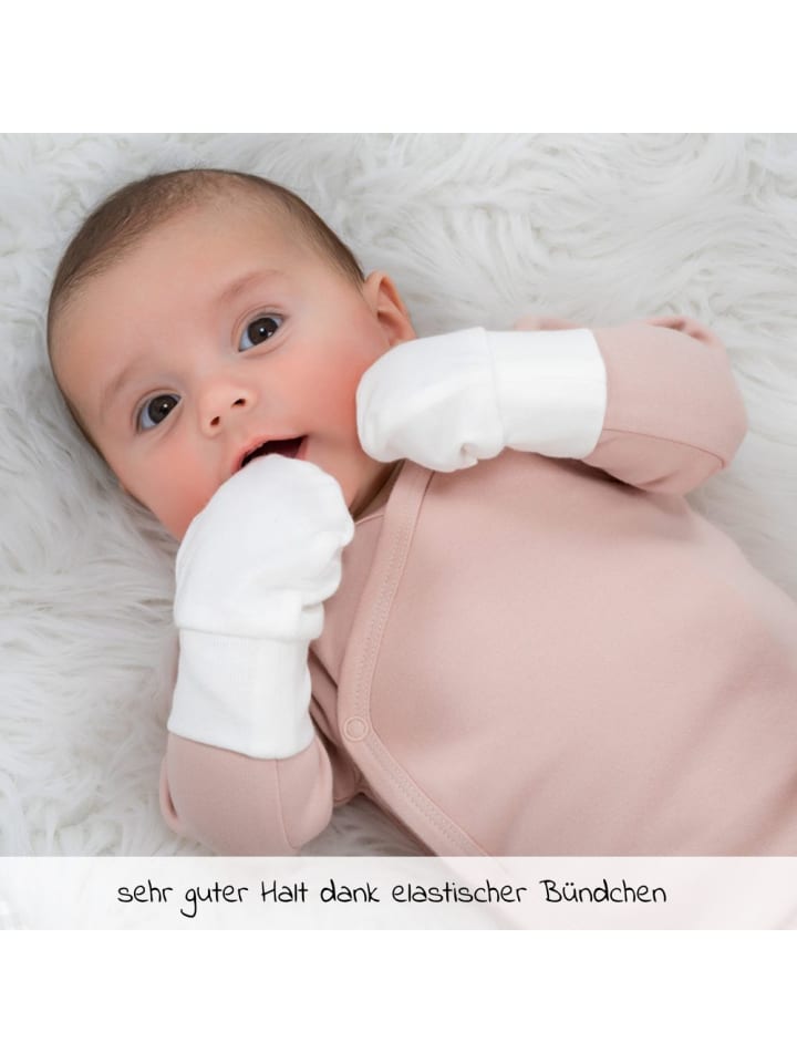 LaLoona Kratzfäustlinge 3 Paar Baby - Weiß in weiss günstig kaufen onesize