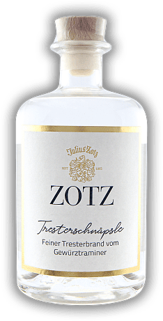 Tresterschnäpsle Feiner Tresterbrand vom Gewürztraminer Julius Zotz Tresterschnäpsle Feiner Tresterbrand vom Gewürztraminer Julius Zotz Fein und aromatisch. 0,5	 Liter - Vol 42%
