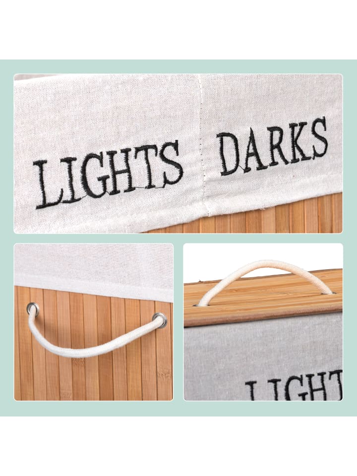relaxdays Wäschekorb in Natur - (B)54 x (H)63 x (T)34 cm günstig kaufen onesize