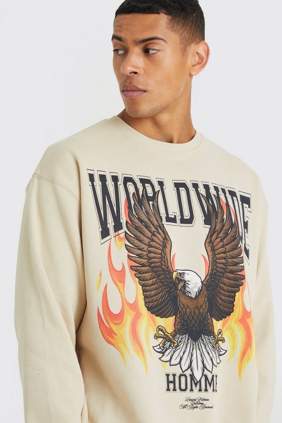 Sweatshirt mit Adler-Print